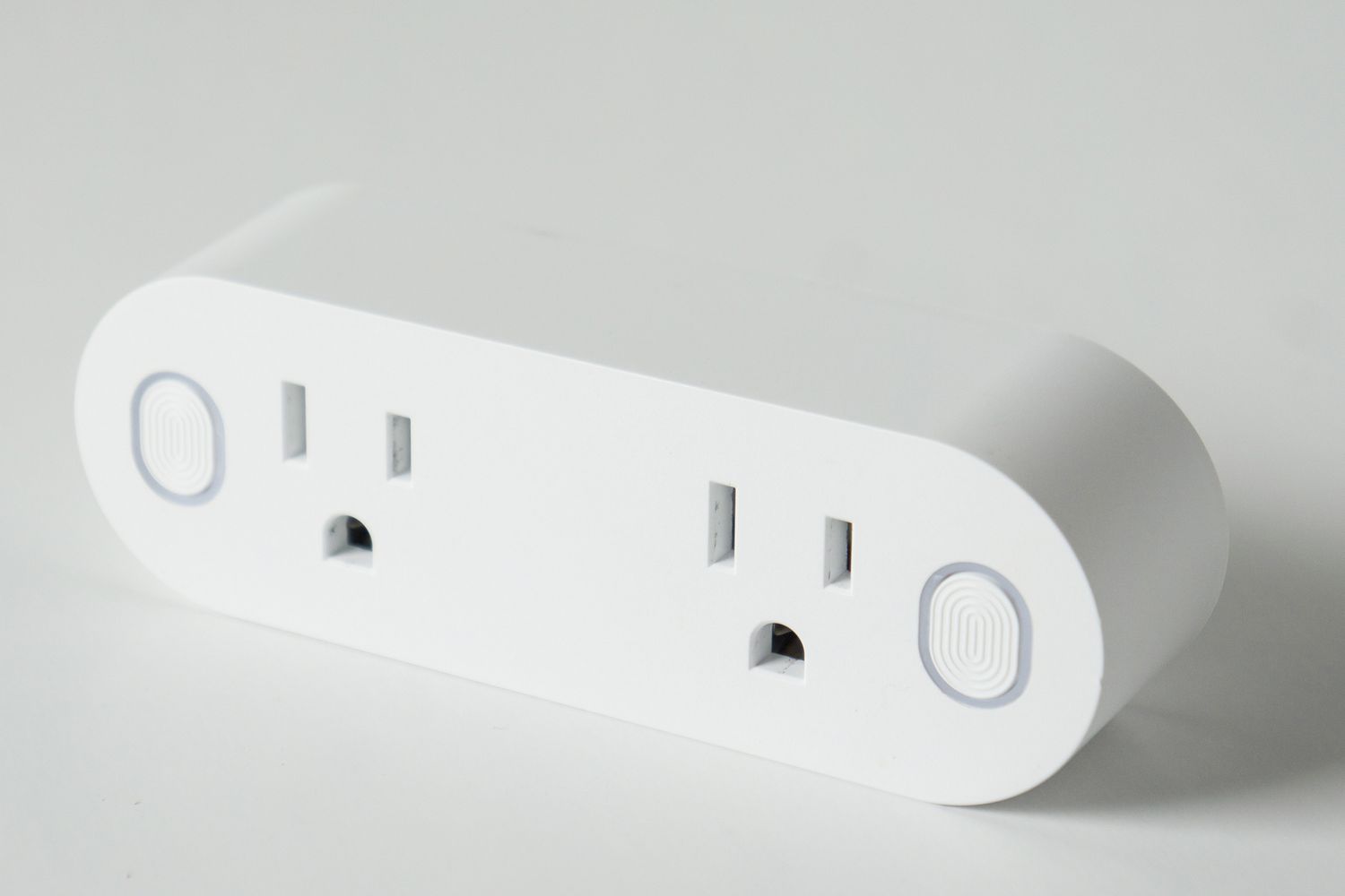 Closeup of a smart wall plug