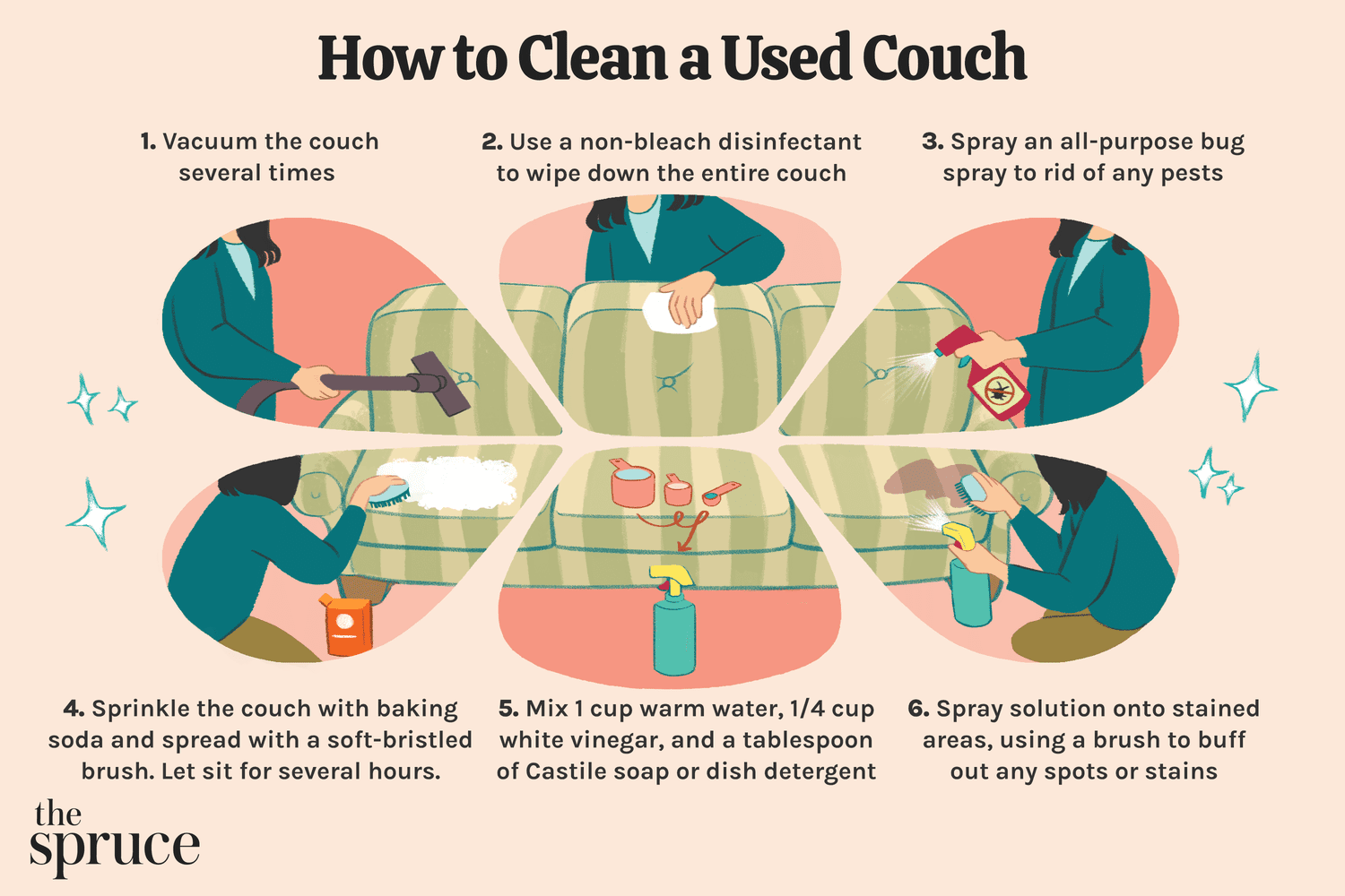 Cómo limpiar un sofá usado