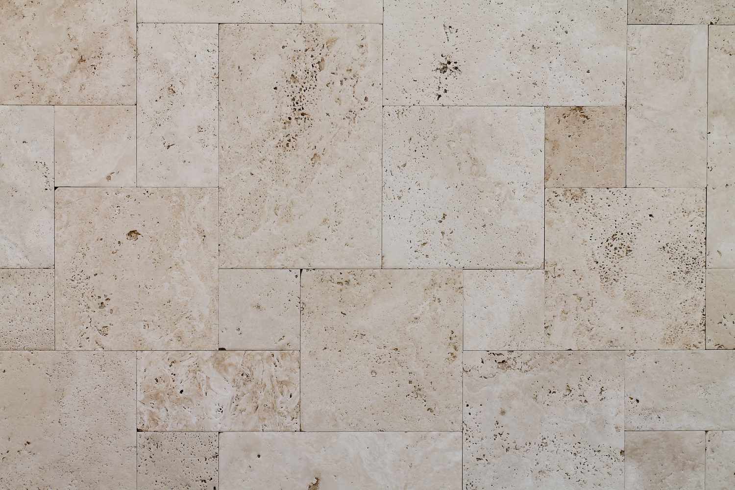 Closeup of travertine tile