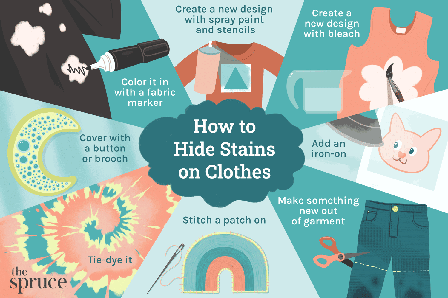 7 façons créatives de cacher les taches sur les vêtements