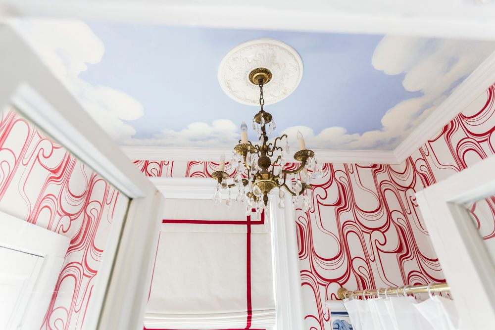 clouds painted on ceiling