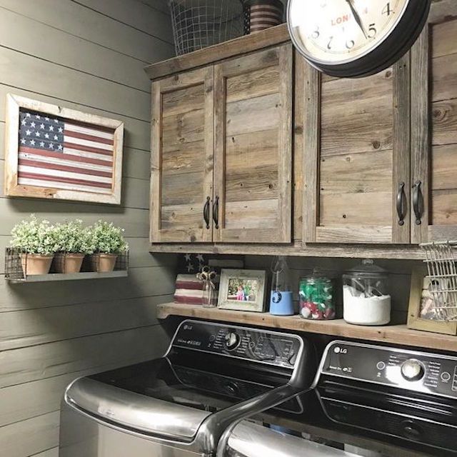 rustic laundry room