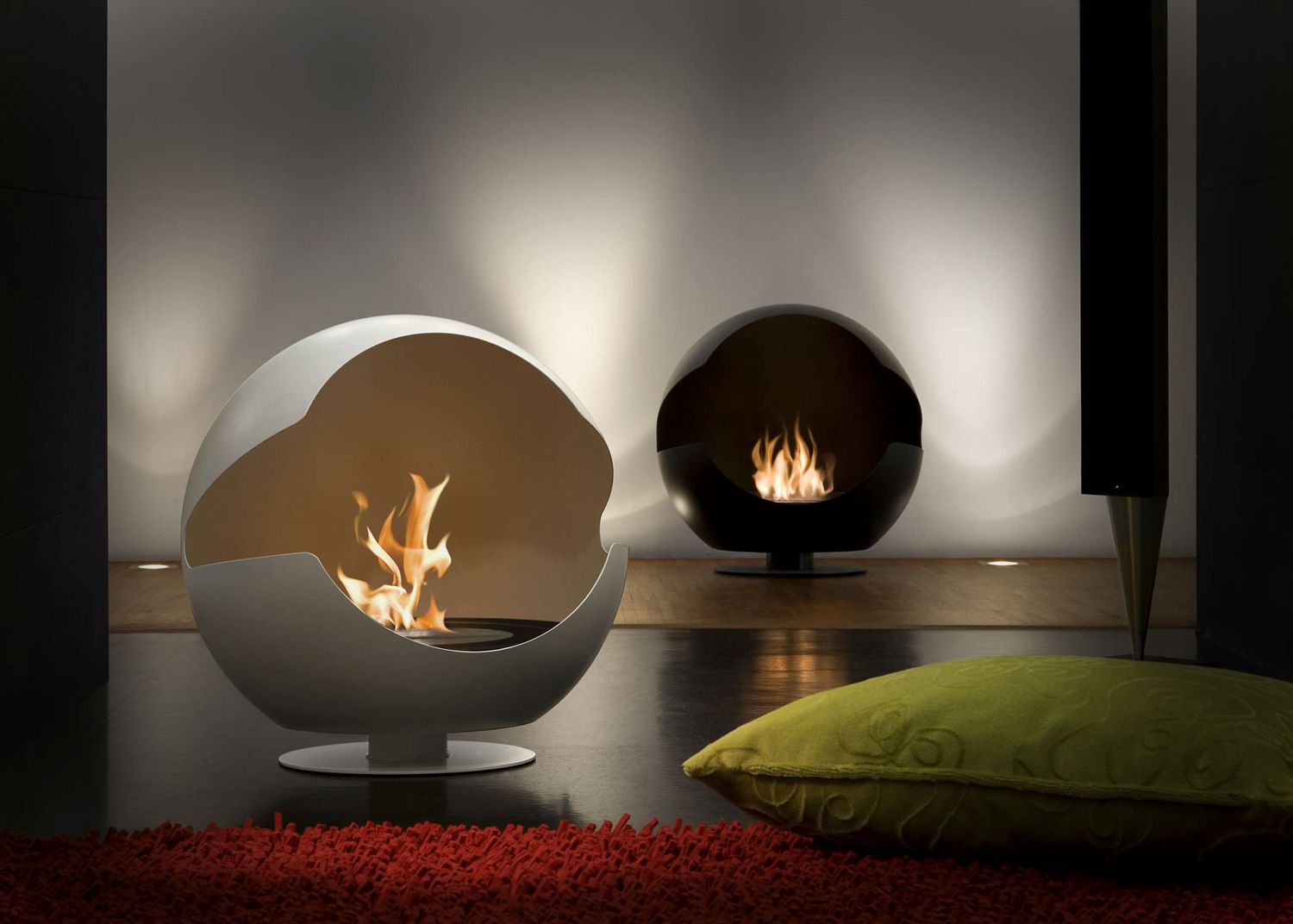 Bioethanol Fireplaces Self Supporting Central Open Hearth