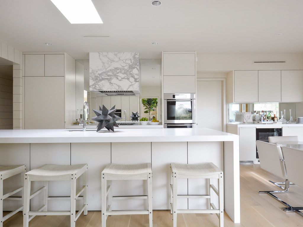 Clean white kitchen minimal decor