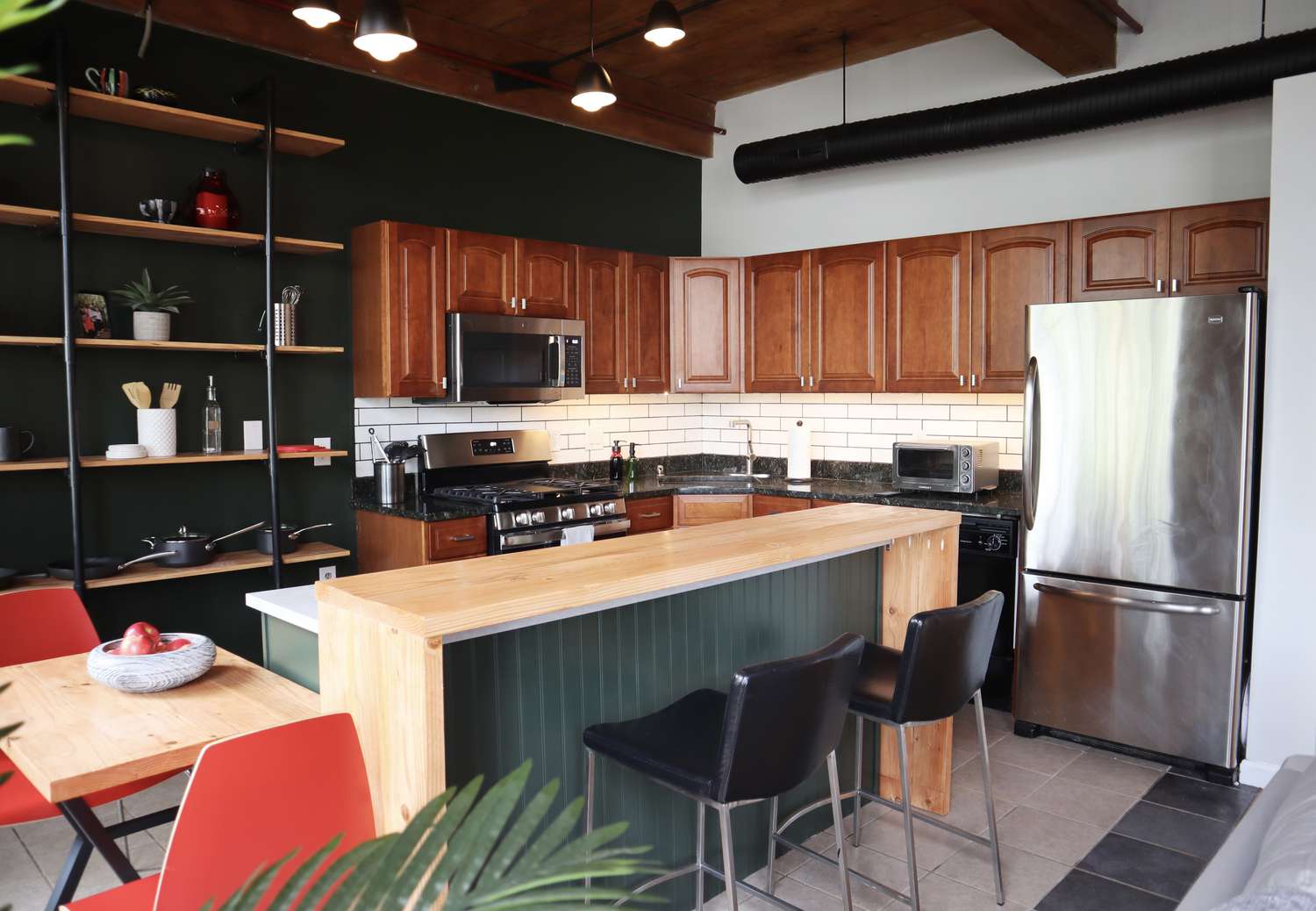 Midcentury Modern Kitchen With Wood