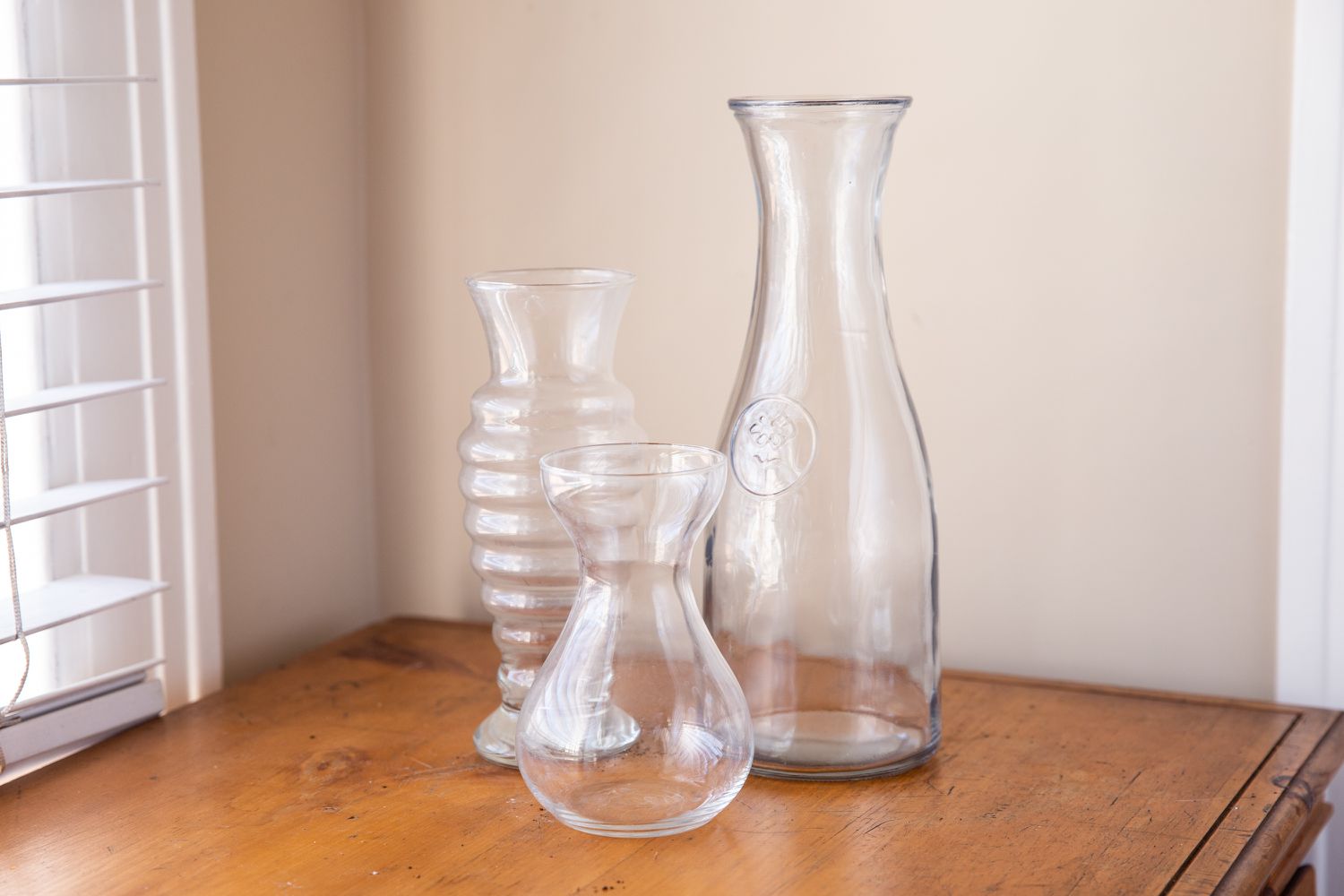 Variété de grands vases en verre pour jardin d'eau intérieur