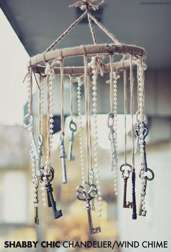 DIY baby mobile made from antique bits and bobs