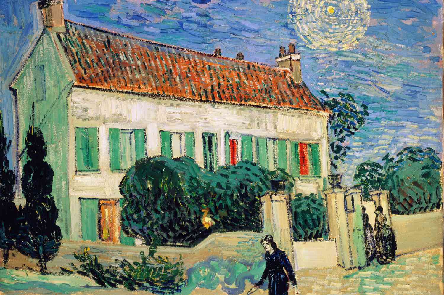 Weißes Haus bei Nacht, ein Gemälde von Vincent van Gogh aus dem Jahr 1890