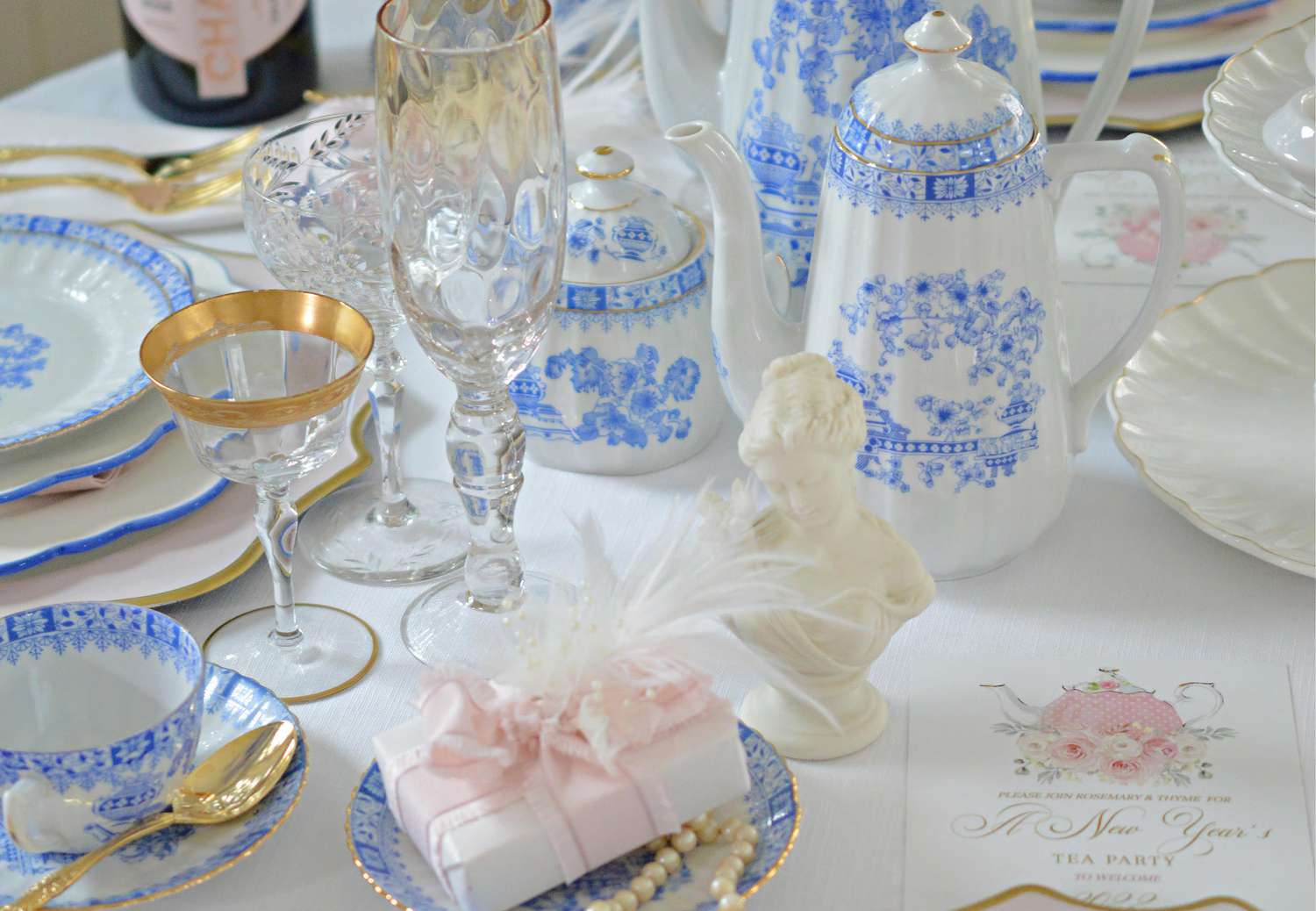 vintage tea party tablescape