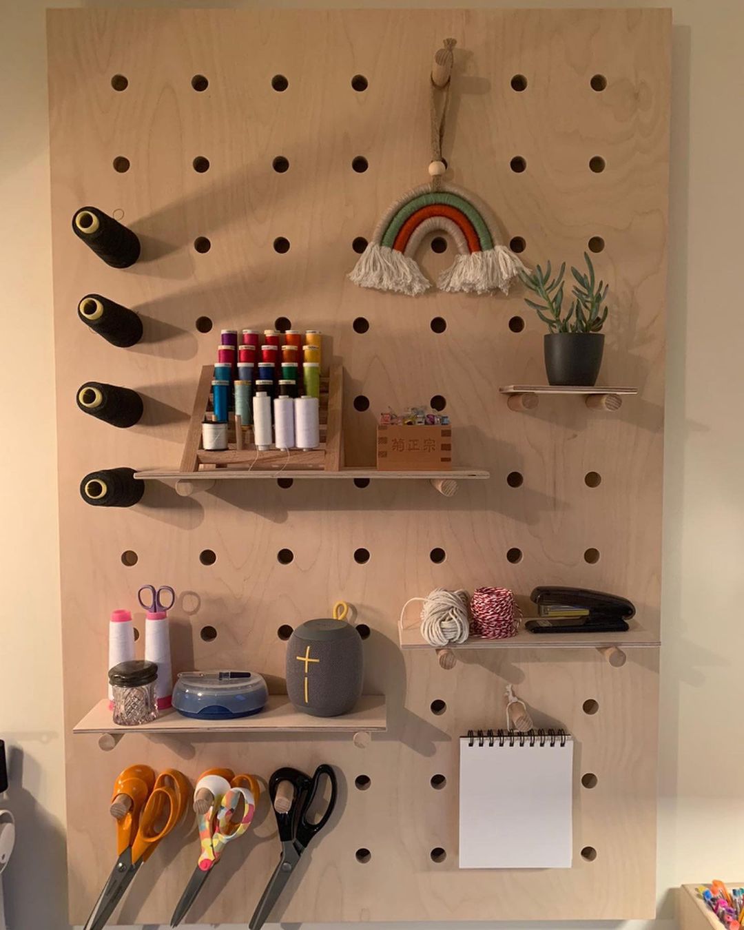 pegboard with string