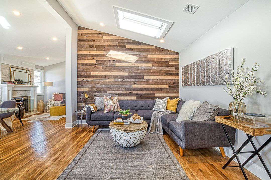 Wooden accent wall