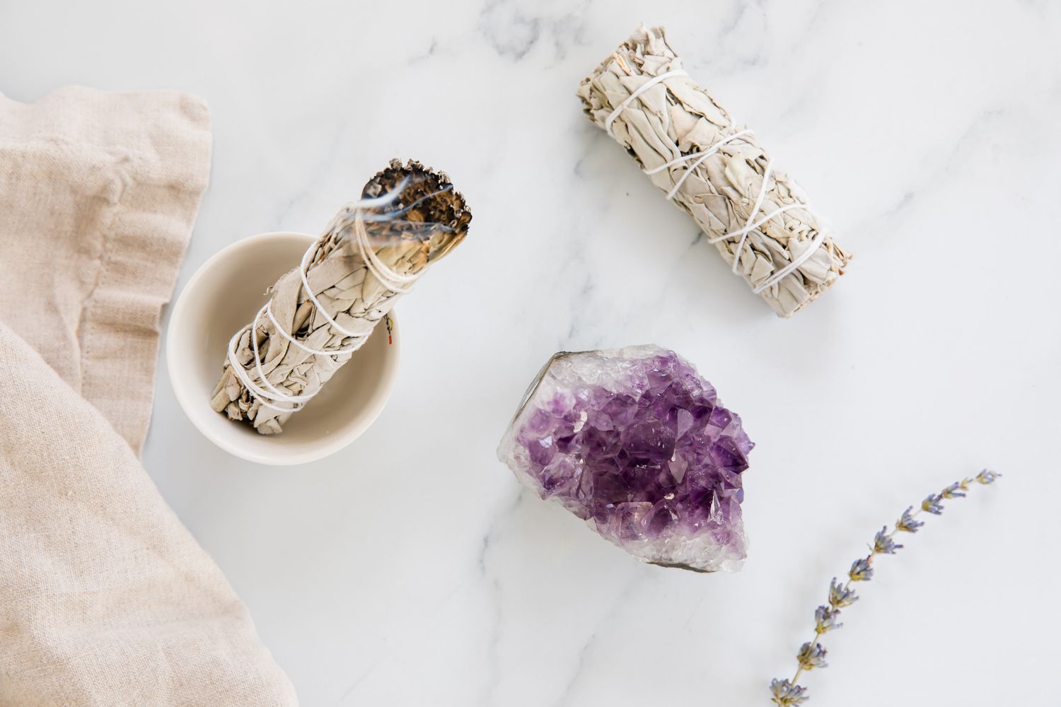 cleansing crystals by smudging