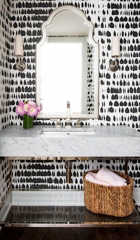 black and white bathroom