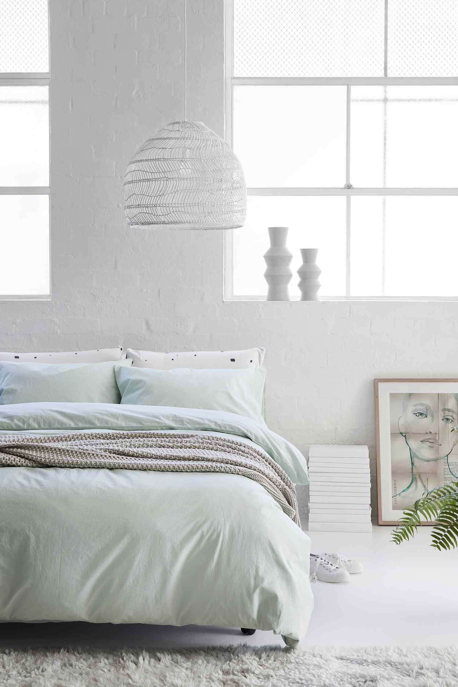 decorating with sage in bedding 