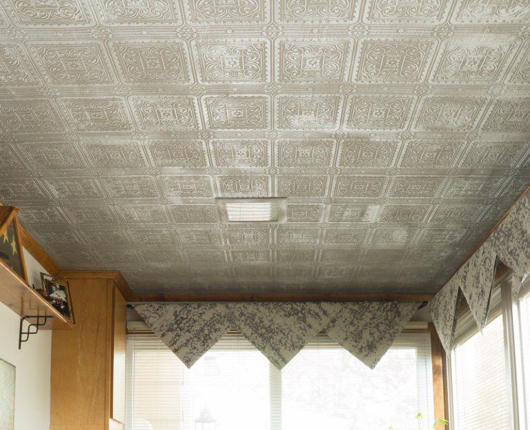 tin ceiling in an office