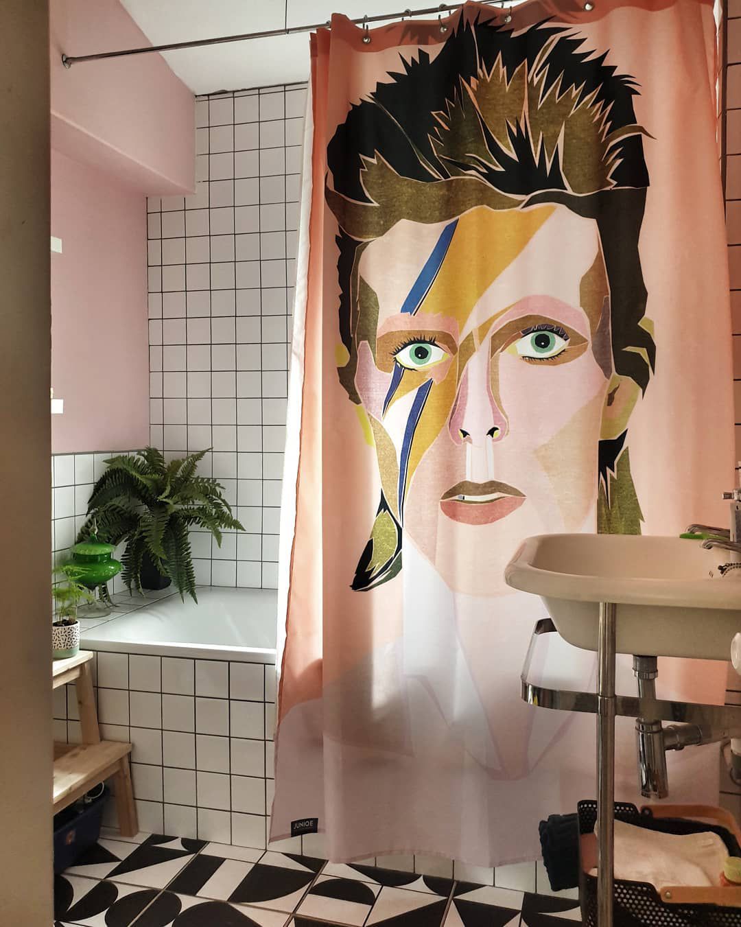 cortina de ducha rosa