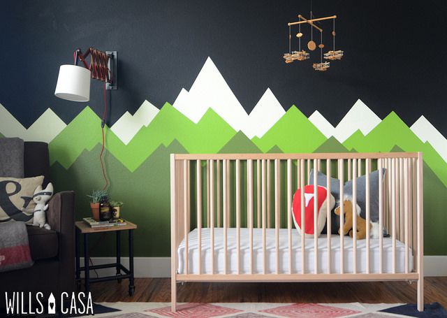 Woodland Nursery Mountain Mural