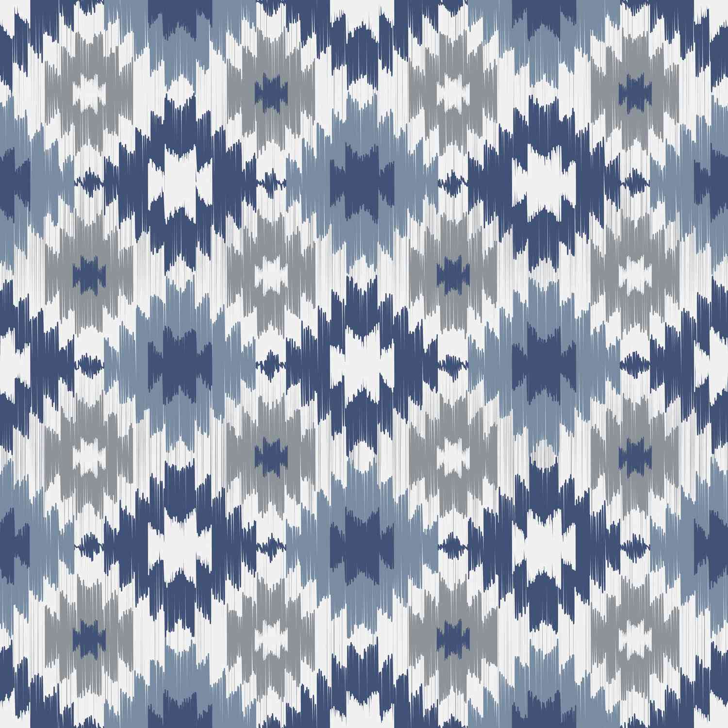 Ikat pattern in blue and gray