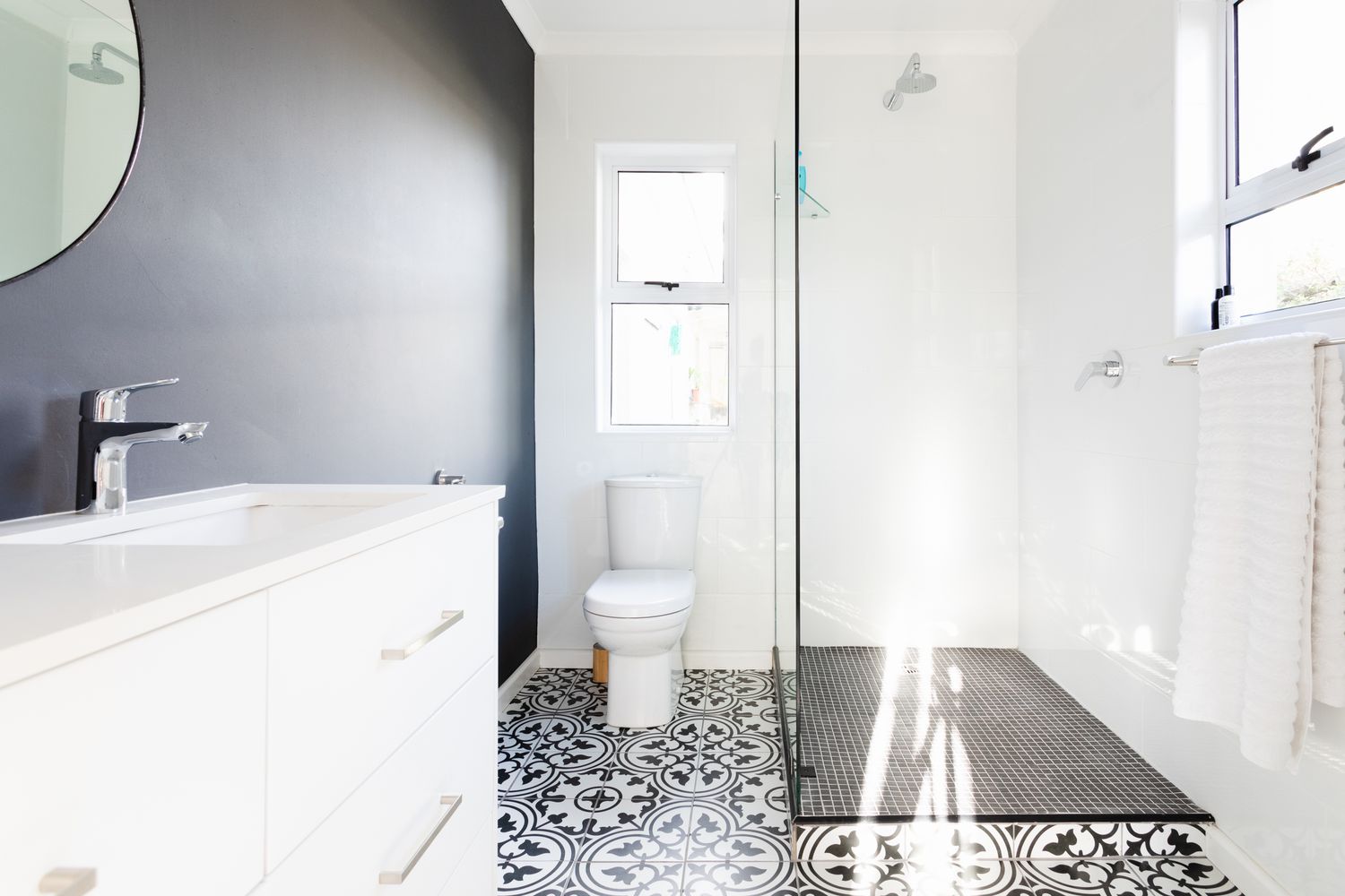 tile floor in a bathroom