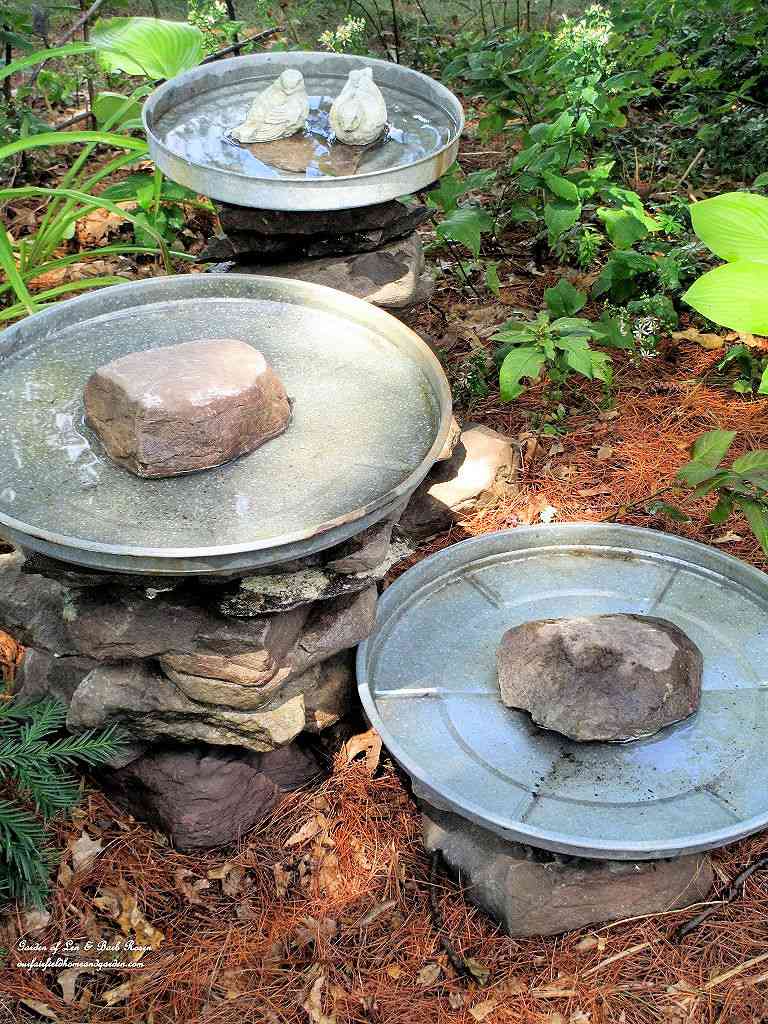 Stacked Stones Bird Bath