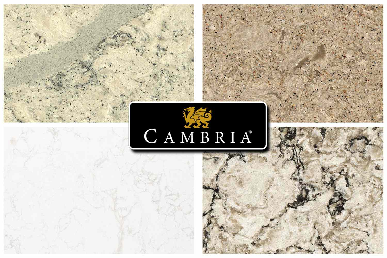 Natural colors of Cambria including four colors.