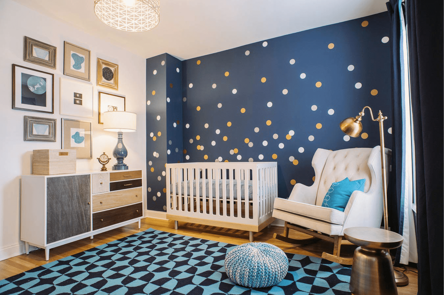 Navy and gold nursery
