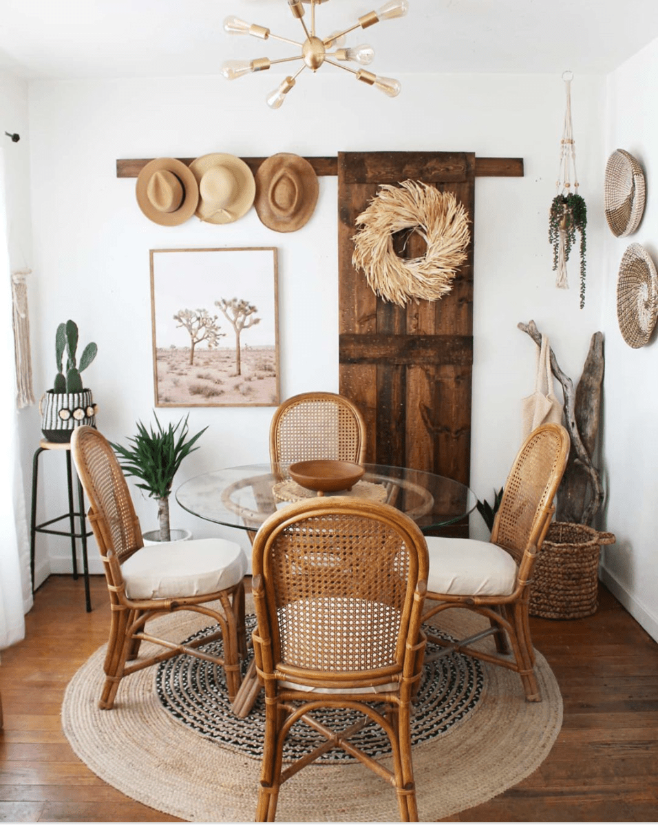 A southwestern style dining area.