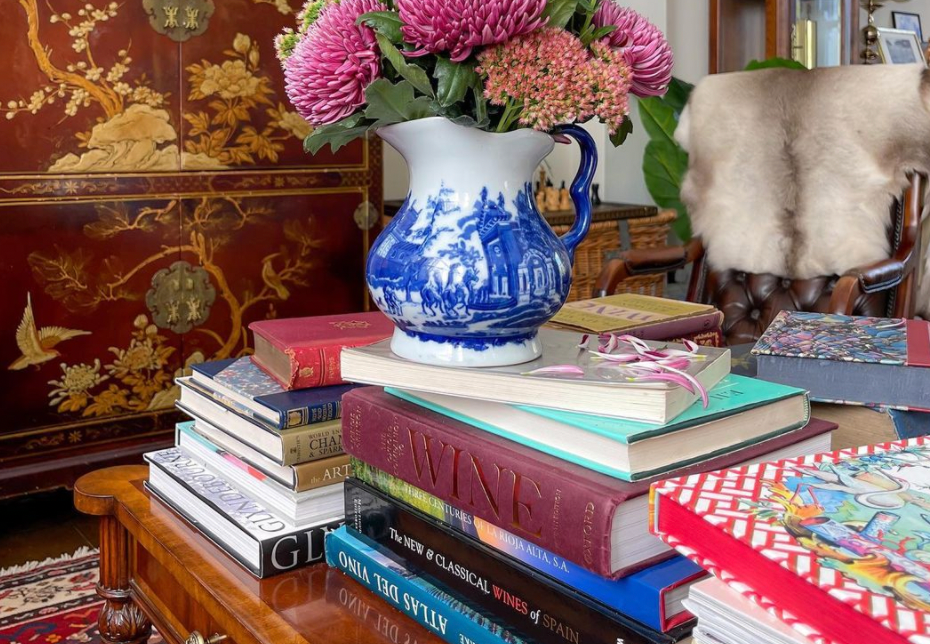 stacks of coffee table books