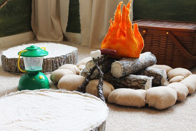 DIY campfire play set for woodland nursery or kid's room
