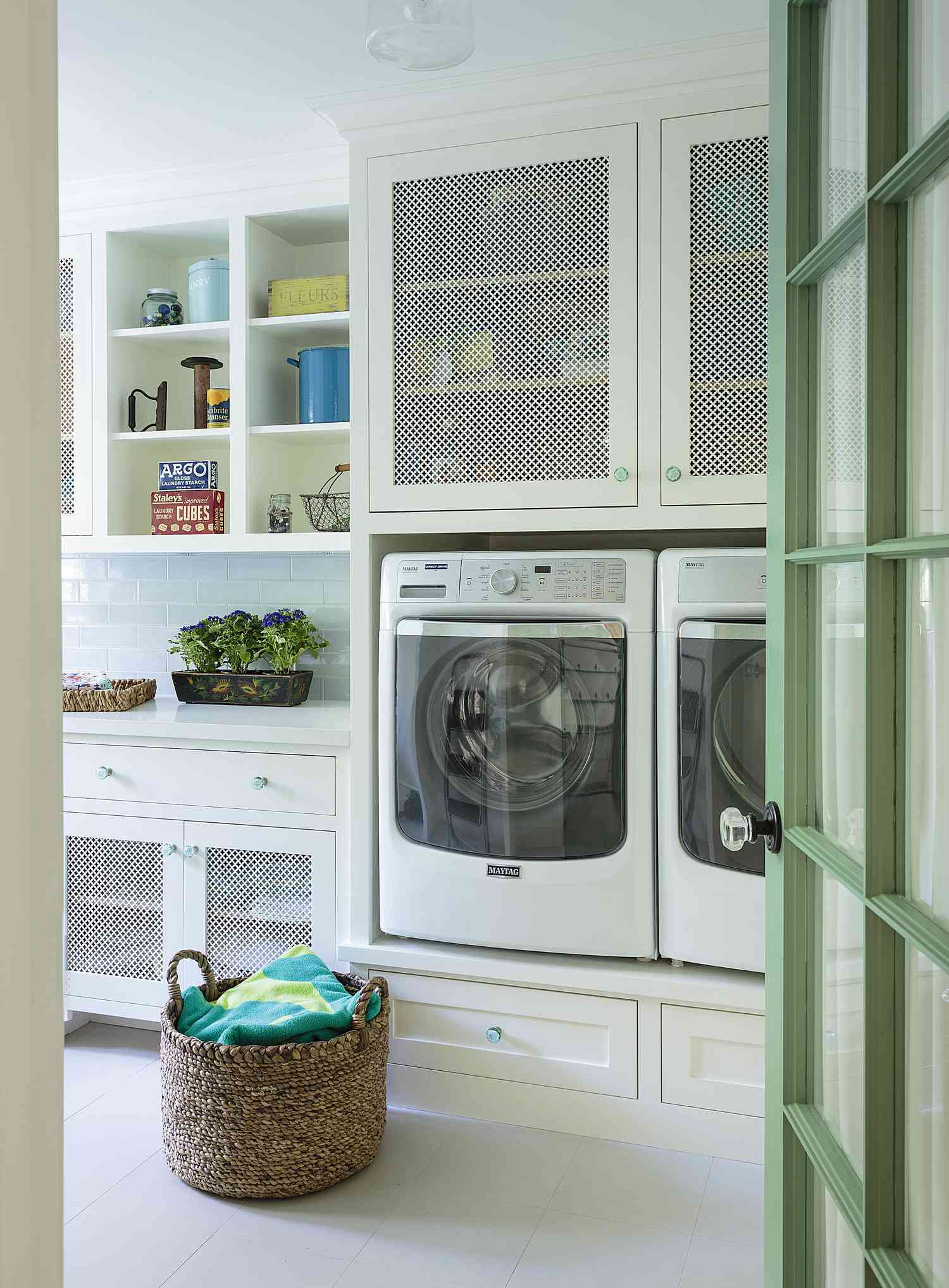Pretty cabinetry in laundry room