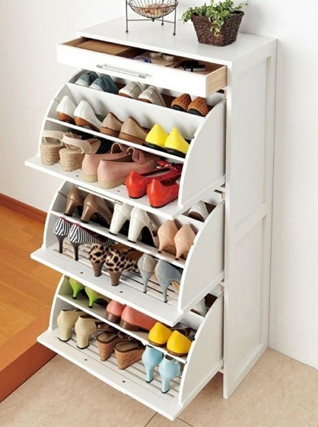 Fold out shoe cabinet