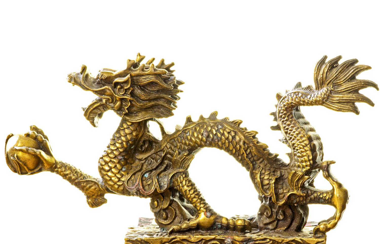 Goldene chinesische Drachenfigur