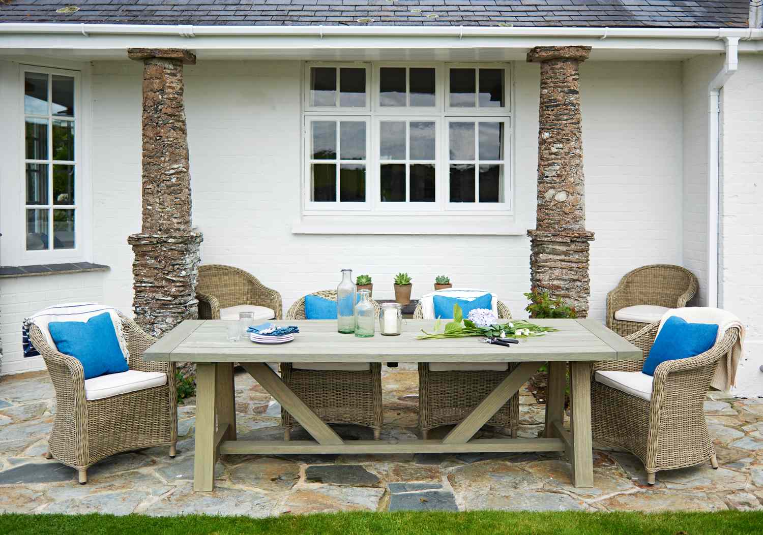 Emma Sims-Hilditch's patio furniture at her Cornwall home