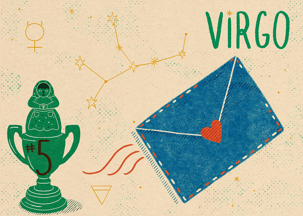 virgo zodiaco cortesía ilustración