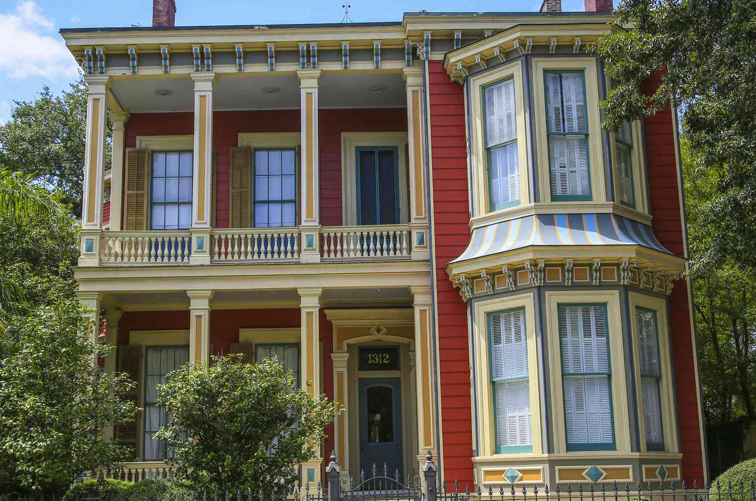 Farbenfrohes Haus in New Orleans Garden District, Louisiana