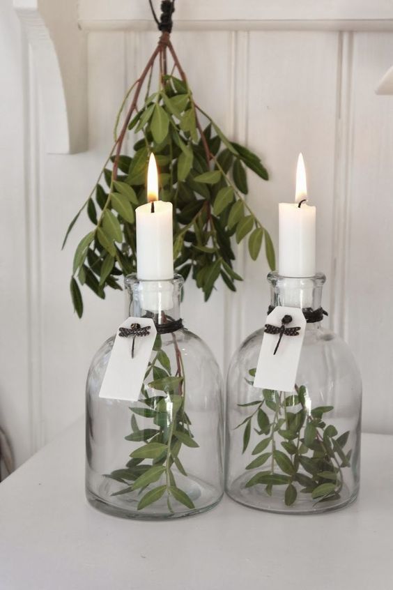 floating greenery candlesticks