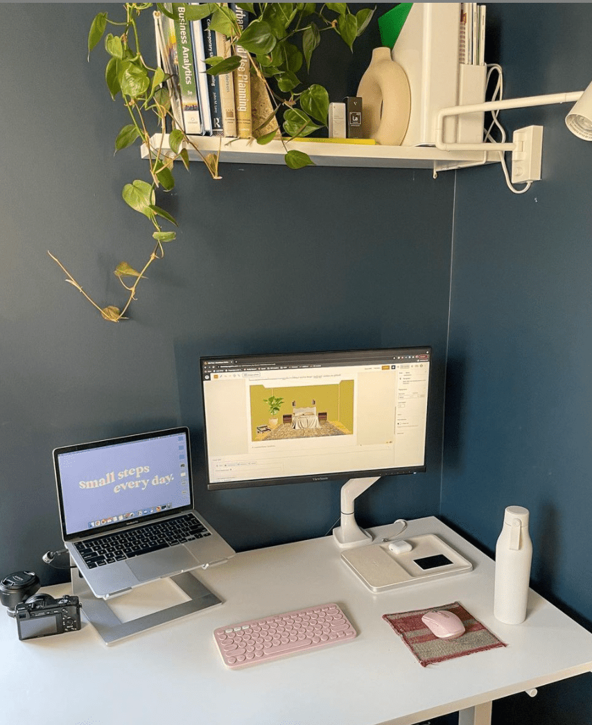 small corner home workspace