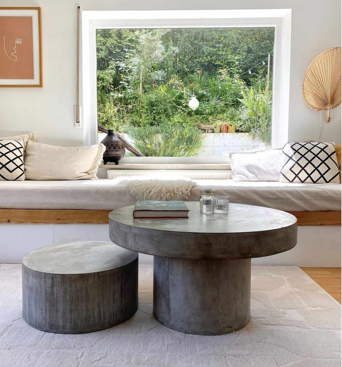 circular stone tables