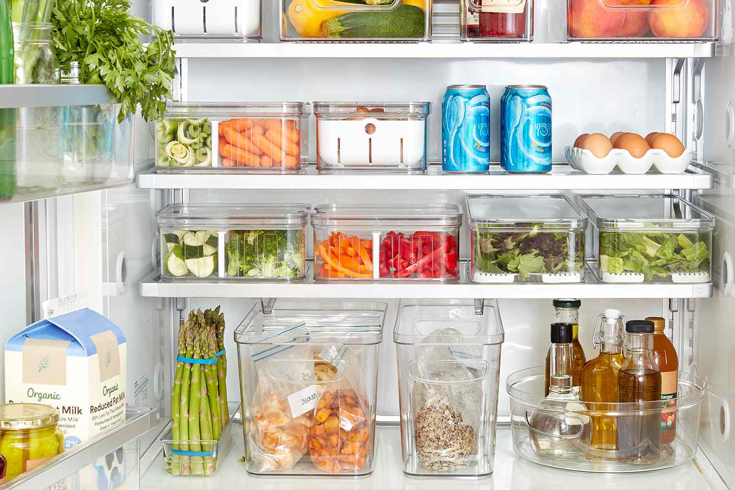 organized fridge interior