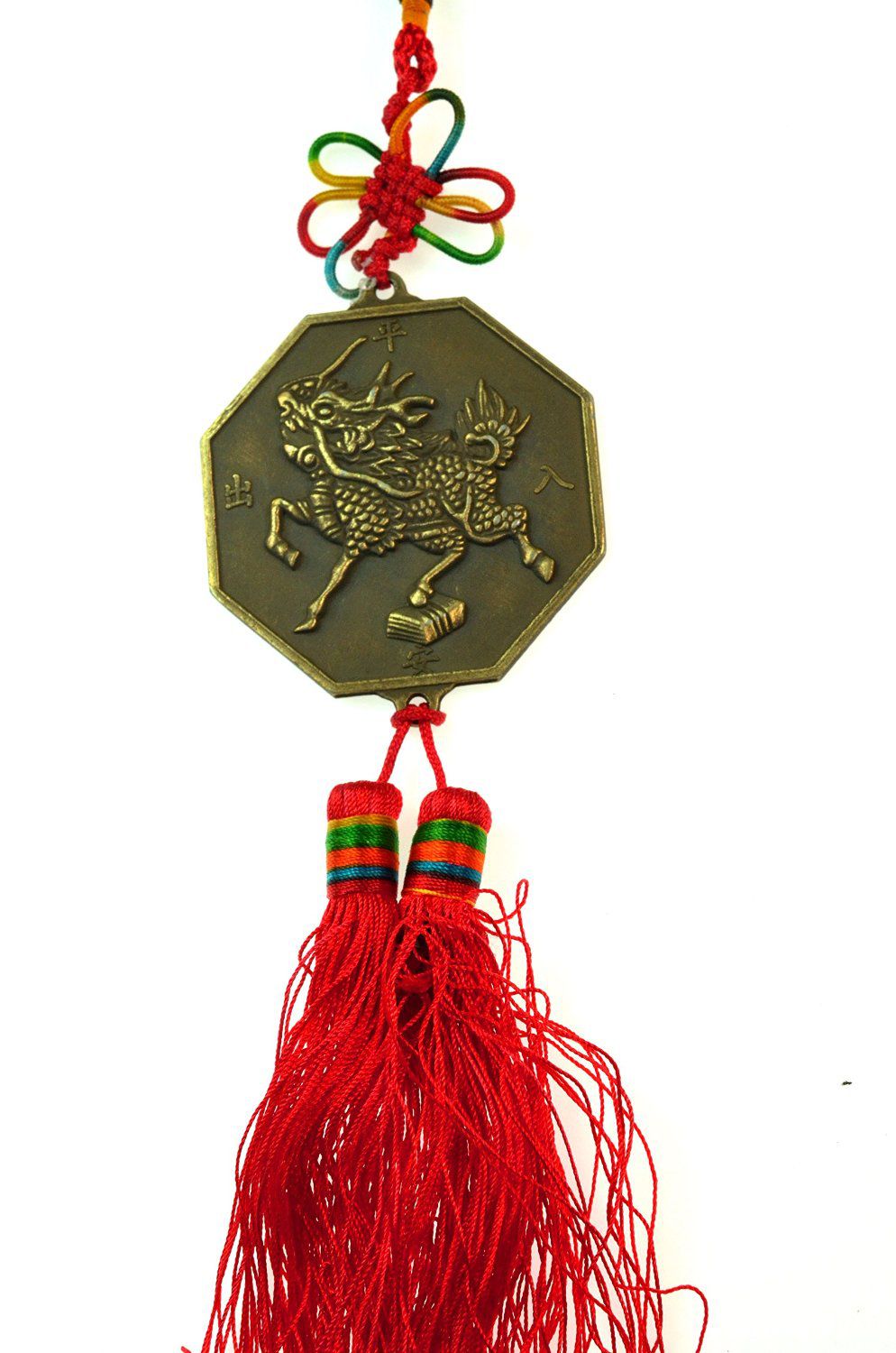 Chi Lin amulet with red tassels attached