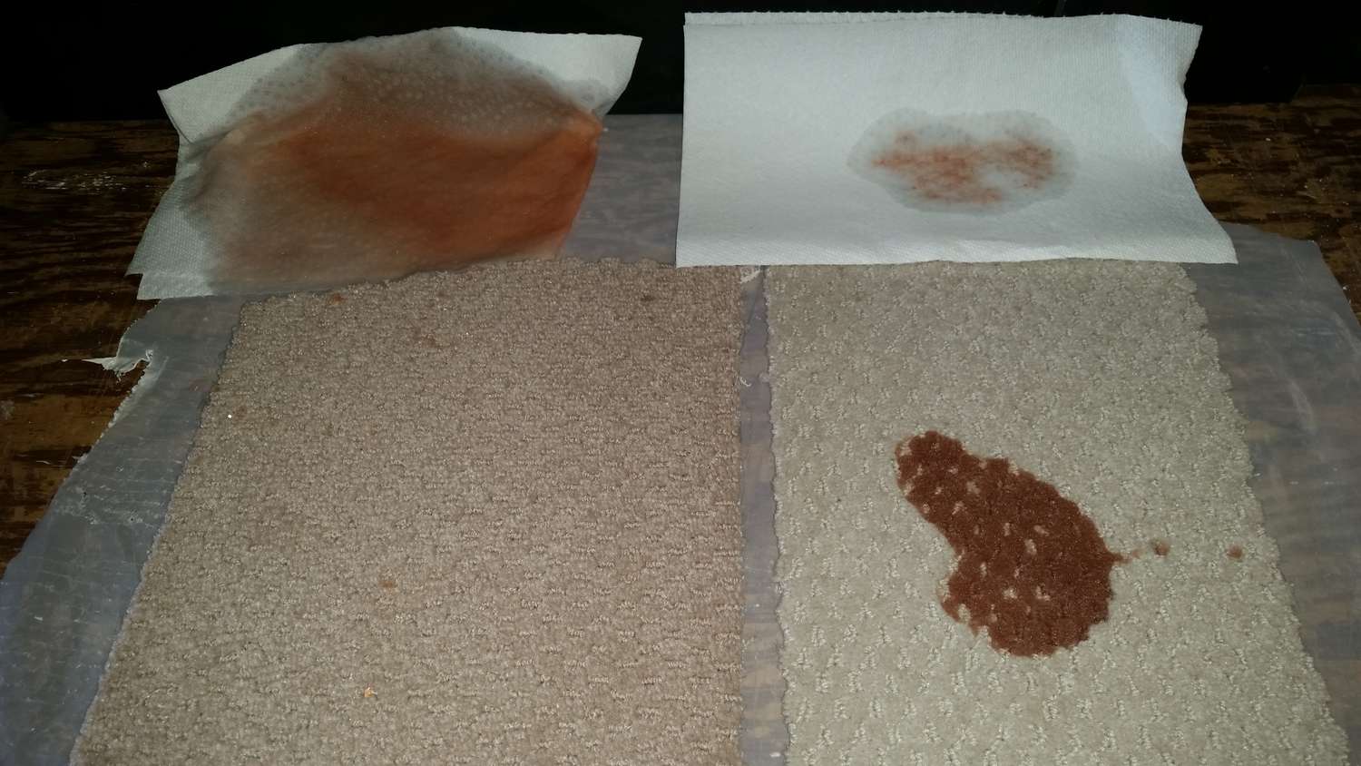 Limpieza de un derrame en alfombras de triexta y poliéster