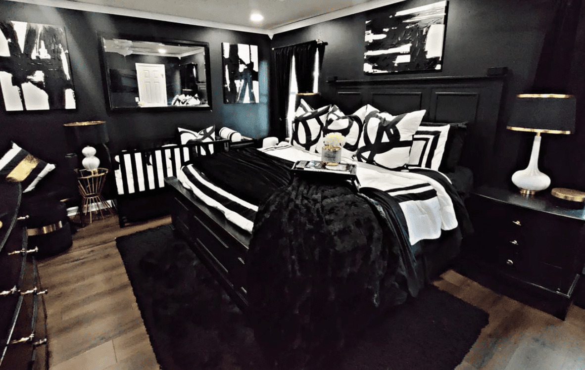 schwarz-weißes Schlafzimmer