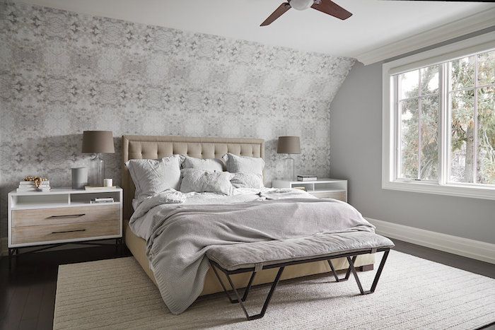 neutral color bedroom that's clean and minimalist