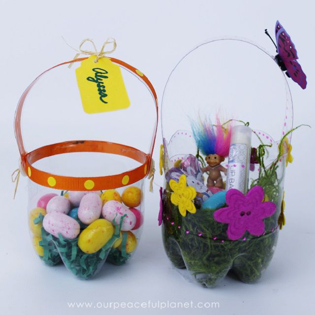 Soda bottle easter basket