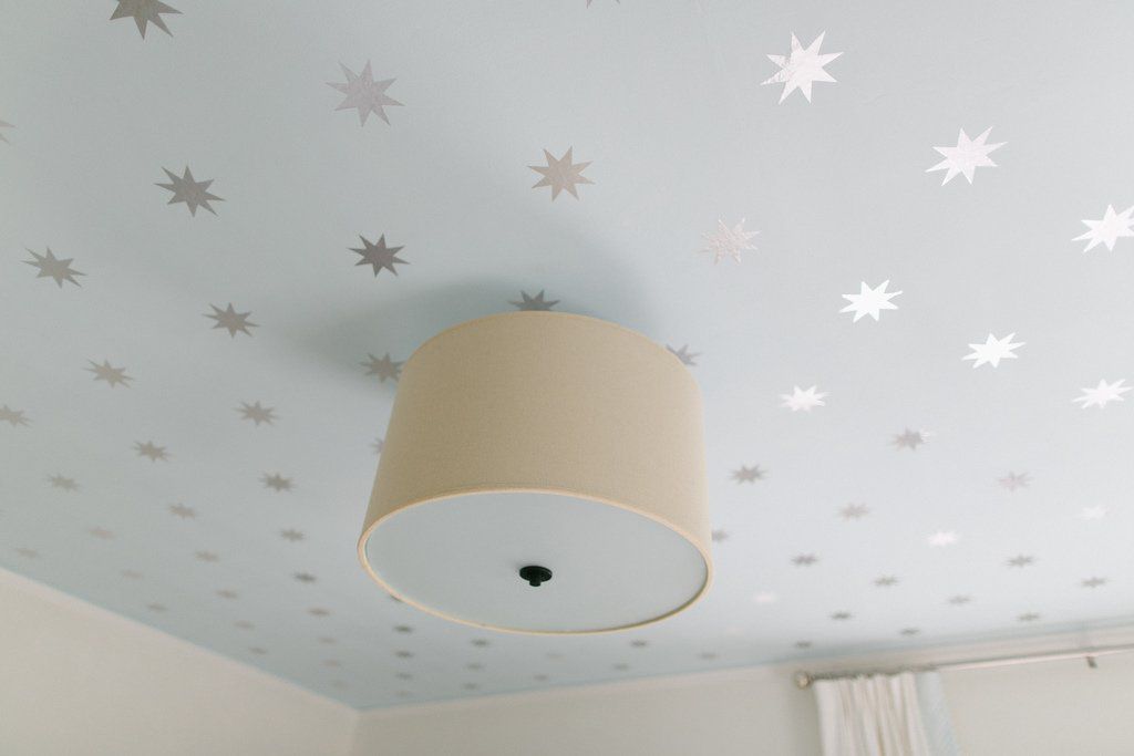 diy painted stars on ceilings in nursey