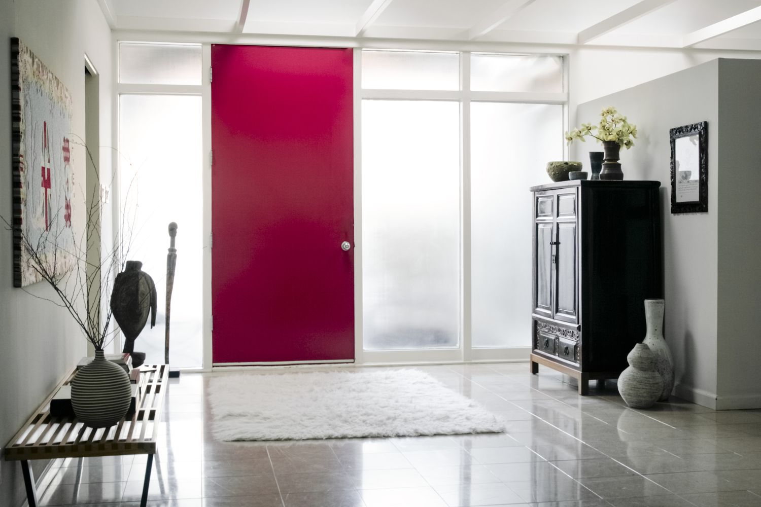 Red door in foyer