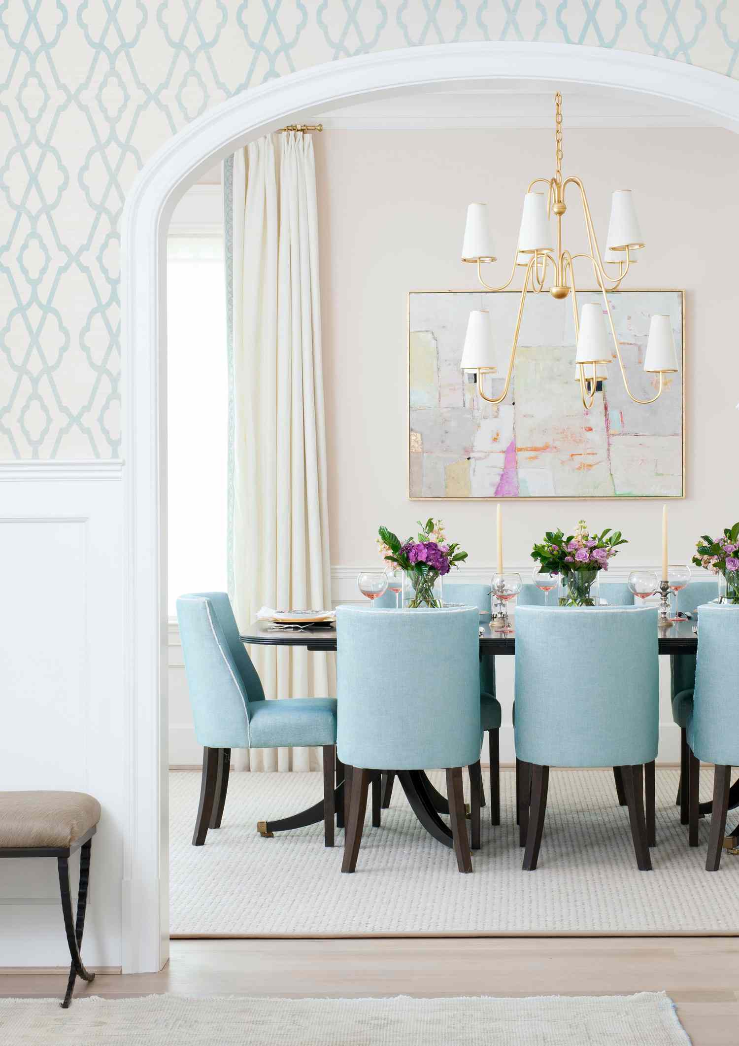 pink dining room walls