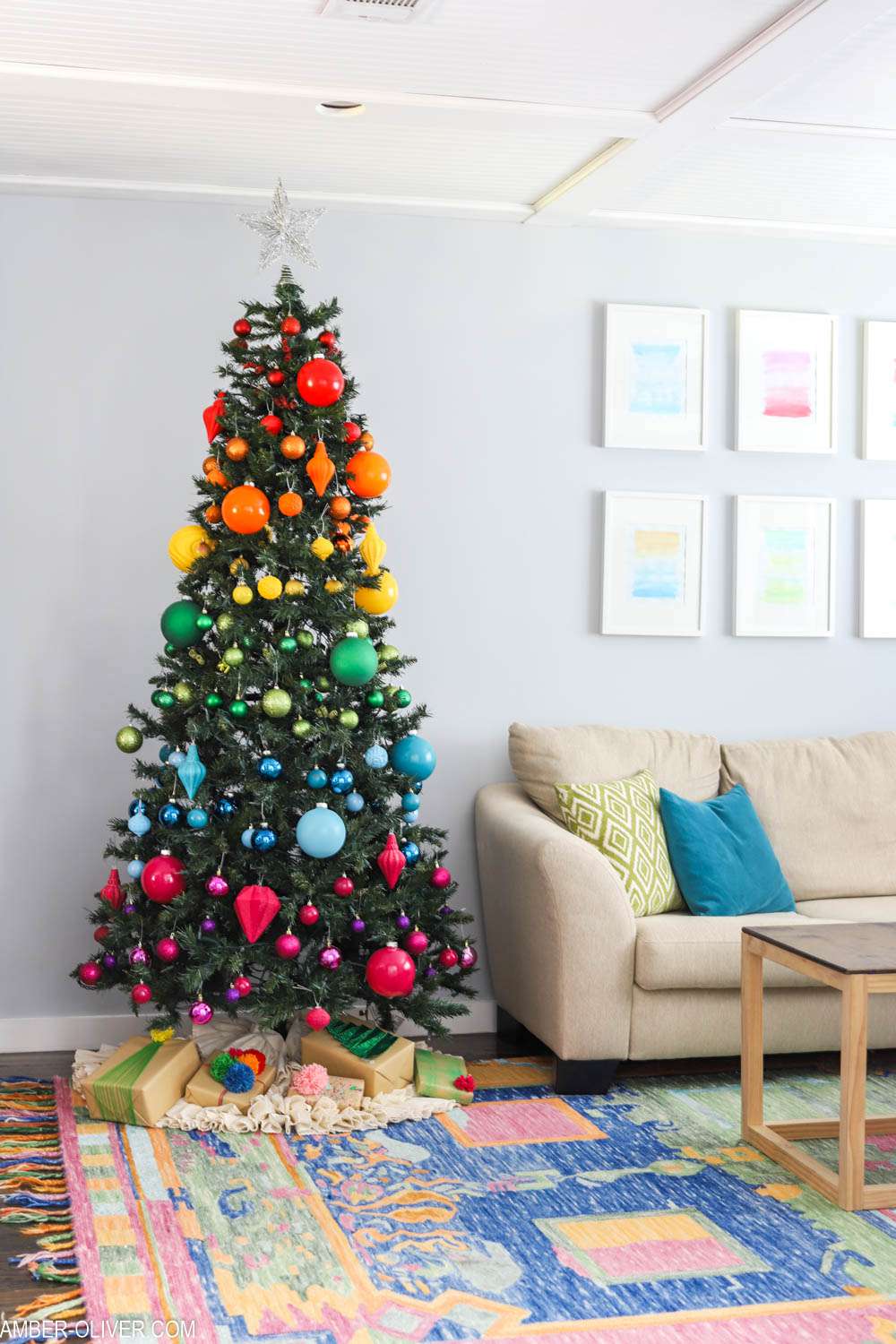 Amber Oliver's rainbow Christmas tree