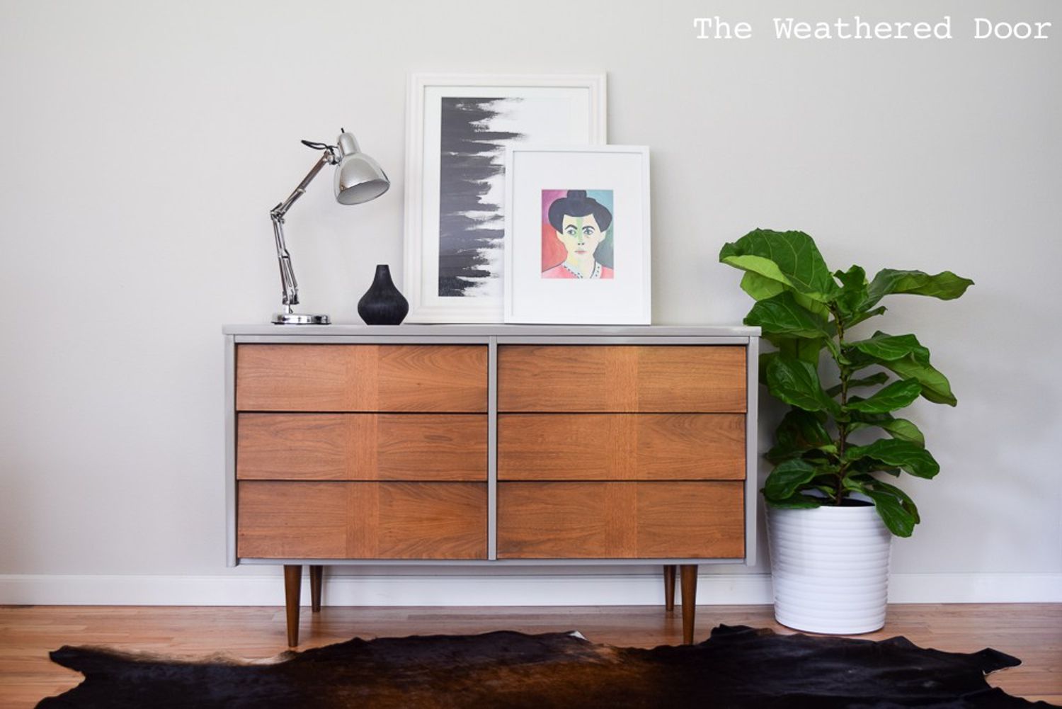 mid-century modern dresser makeover