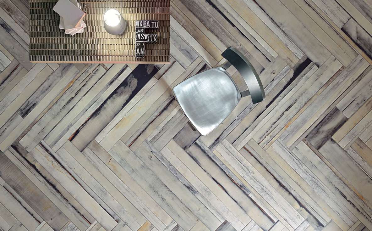 piso de madeira em espinha